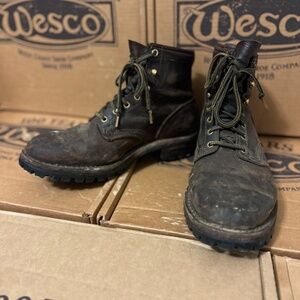 WESCO Jobmaster 6" Leather Work Boots, Size 7.5